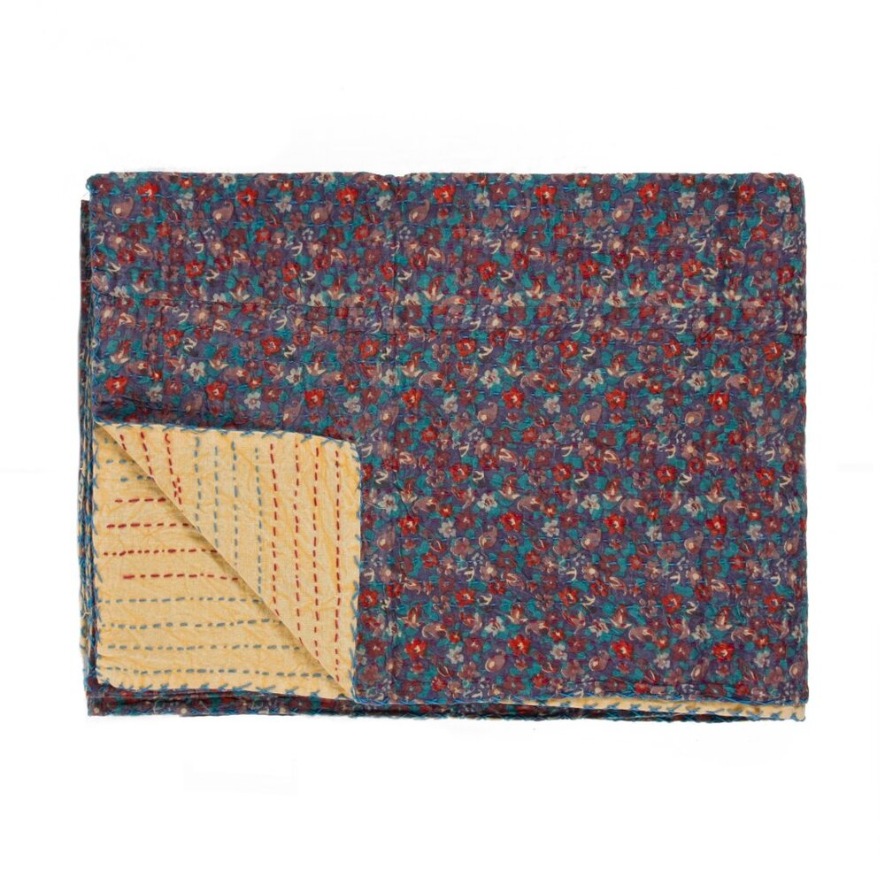 Taj Hotel Home Decor Kantha Cotton Throw | 1-Piece | Multicolor | 50"x70"